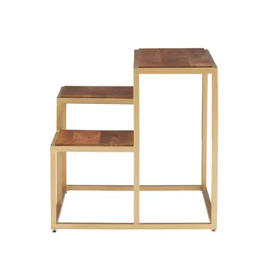 Powell Carlo 3 Tiered Plant Stand Side Table In Brown