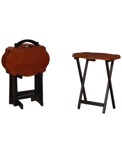Powell Carson Black Tray Table In Brown