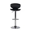 Powell Chrome And Black Pu Barstool In Black