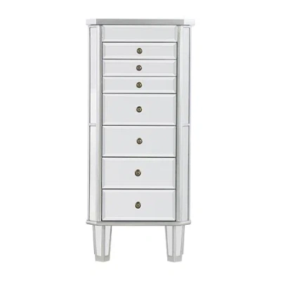 Powell Company Annabella Mirrored Jewelry Armoire In Silver
