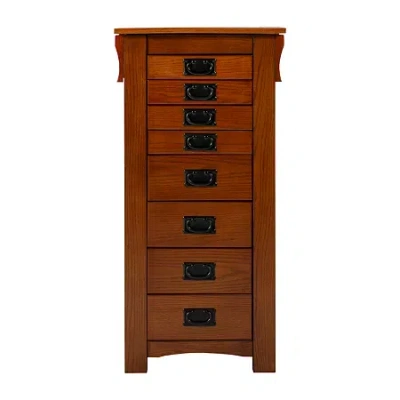 Powell Company Janice Oak Jewelry Armoire In Brown