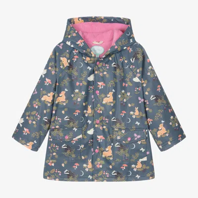 Powell Craft Kids' Girls Blue Woodland Print Raincoat