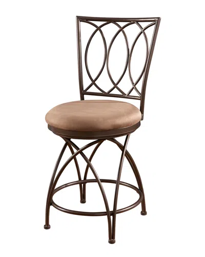 Powell Dnu Dupe  Big & Tall Metal Crossed Legs Counter Stool In Brown