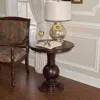 Powell Espresso Round Accent Table In Brown