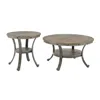Powell Franklin Metal And Wood Round Side Table Pewter In Brown
