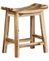 Powell Griffin Saddle Counter Stool In Brown