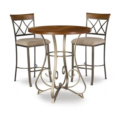 Powell Hamilton 3pc Stationary Pub Set In Brown