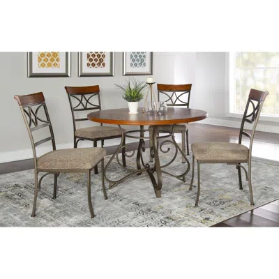 Powell Hamilton 5pc Stationary Dining Set In Brown