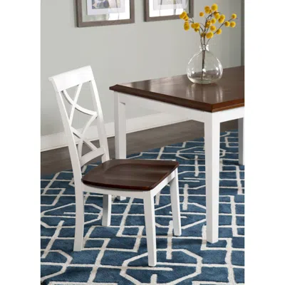 Powell Harrison Cherry And White 5pc Dining Set In Blue
