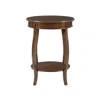Powell Hazelnut Round Table With Shelf In Brown