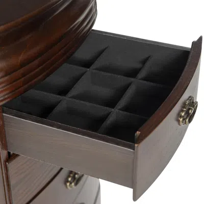 Powell Italian Influenced Transitional Espresso Jewelry Armoire In Brown