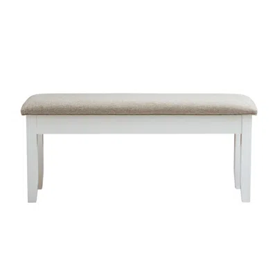 Powell Jane Brown Bench In White