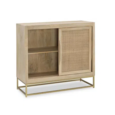 Powell Janie Rattan Cabinet Two Sliding Doors In Neutral
