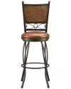 Powell Joel Bronze With Muted Copper Stamped Back Bar Stool