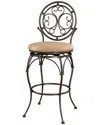 Powell Kaleb Big And Tall Scroll Circle Back Barstool In Black