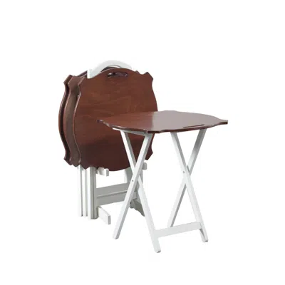 Powell Laptop White Folding Tables In Brown
