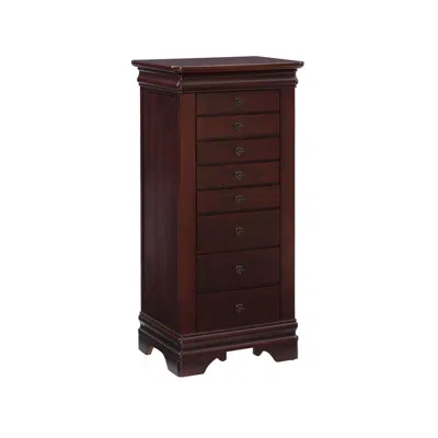 Powell Louis Philippe Marquis Cherry Jewelry Armoire In Brown