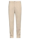 Powell Man Pants Beige Size 40 Cotton, Elastane In Beige