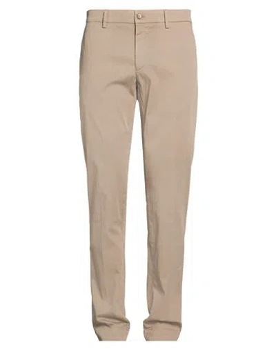 Powell Man Pants Khaki Size 34 Cotton, Elastane In Neutral