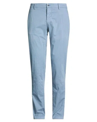 Powell Man Pants Light Blue Size 36 Cotton, Elastane
