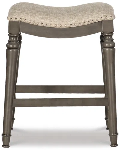 Powell Mason Grey Counter Stool In Brown
