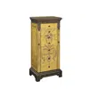 Powell Masterpiece Antique Parchment Hand Painted Jewelry Armoire In Yellow