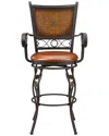 Powell Milo Big & Tall Copper Stamped Back Barstool With Arms
