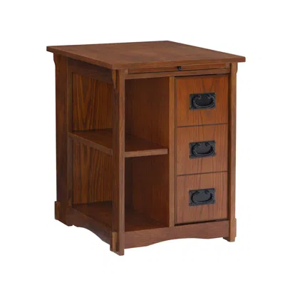 Powell Mission Oak Cabinet Table In Brown