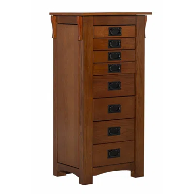 Powell Mission Oak Jewelry Armoire In Brown