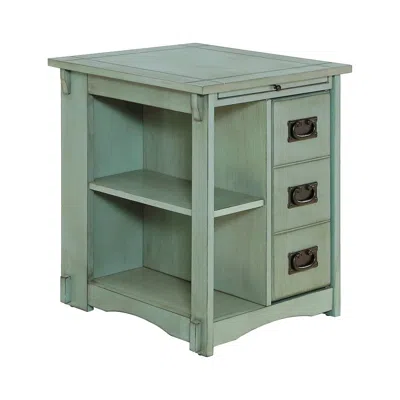 Powell Parnell Side Table Teal In Green