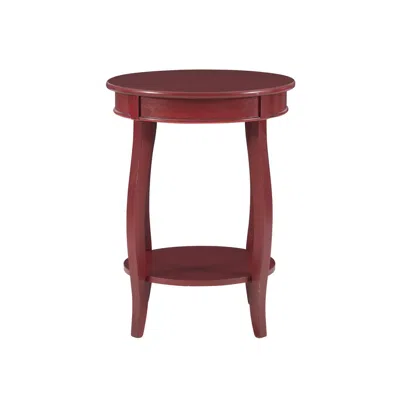 Powell Red Round Table With Shelf