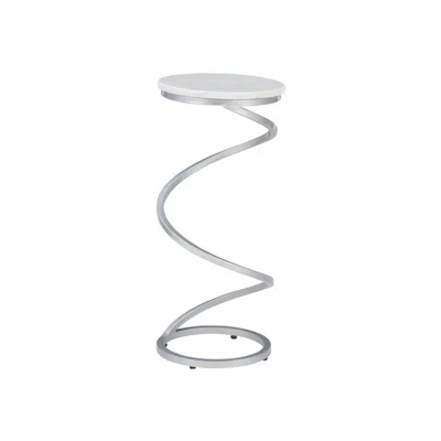 Powell Rian Spiral Drink Table White Marble