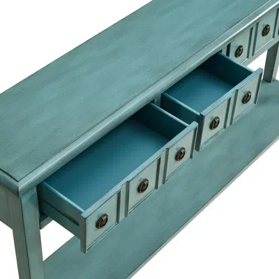Powell Sadie Teal Long Console In Blue
