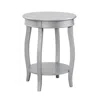 Powell Silver Round Table With Shelf In Gray