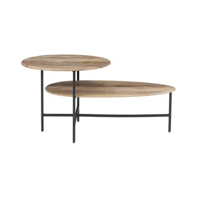 Powell Tavin Two Tiered Coffee Table Natural Black In Brown