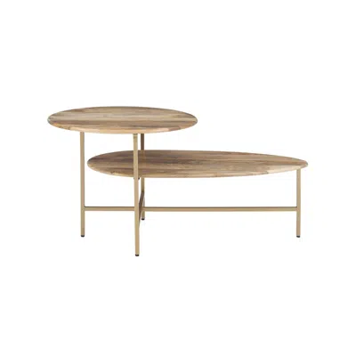 Powell Tavin Two Tiered Coffee Table Natural Gold In Brown