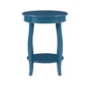 Powell Teal Round Table With Shelf In Blue