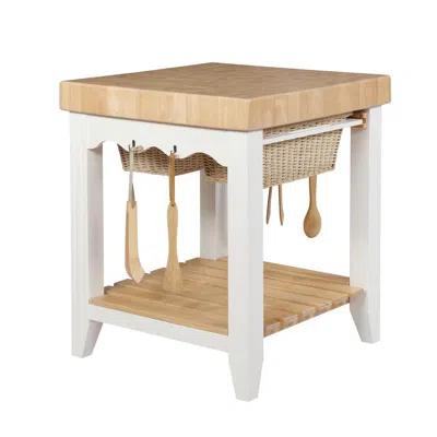 Powell White Kitchen Island In Neutral