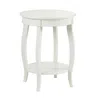 Powell White Round Table With Shelf In White