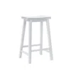 Powell White Saddle Bar Stool In White