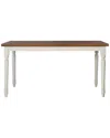 Powell Willow Brown Dining Table In White