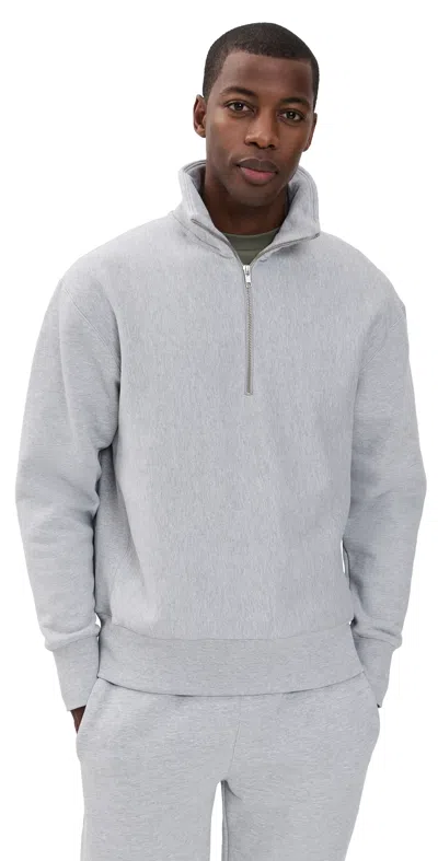 Power Goods Super Weight Quarter Zip Heather Grey In Gray