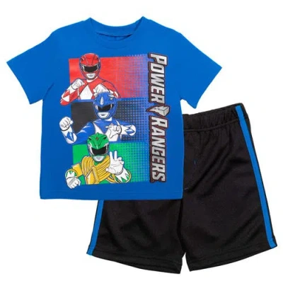 Power Rangers Kids'  T-shirt & Mesh Shorts Set In Blue