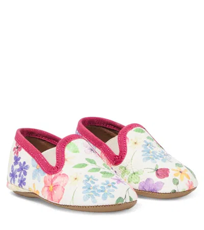 Pèpè Baby Eden Floral Leather Sandals In White