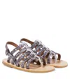 Pèpè Glitter Gladiator Sandals In Metallic