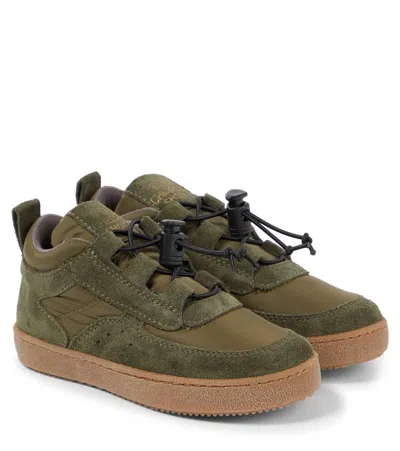 Pèpè Kids' Gressane Leather Sneakers In Green