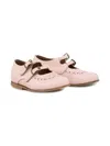 Pèpè Leather Ballerina Shoes In ピンク