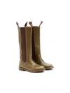 Pèpè Leather Knee-high Boots In Green