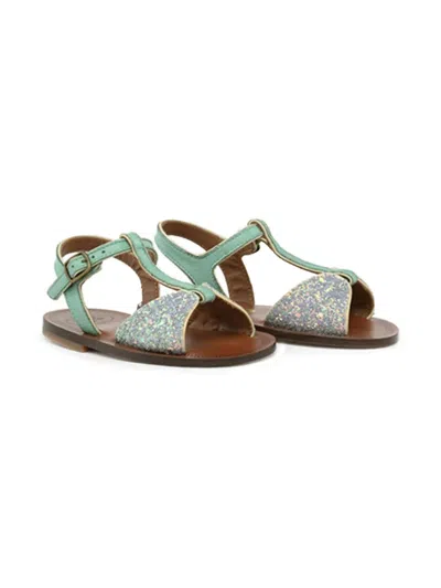 Pèpè Kids' Leather Sandals In ブルー