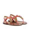 Pèpè Leather Sandals In Orange